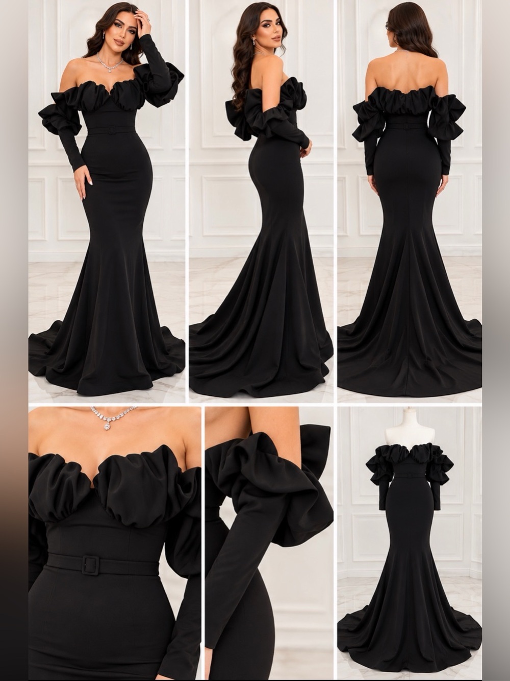 NWT NOUR FATHALLAH DESIGNER STRAPLESS MERMAID GOWN w/TRAIN Sz 6 STRETCHY SEXY!
